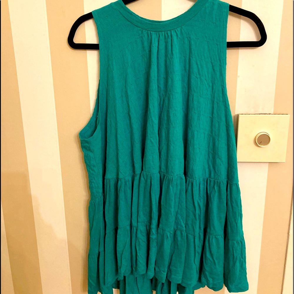 Free People XS green tunic shirt